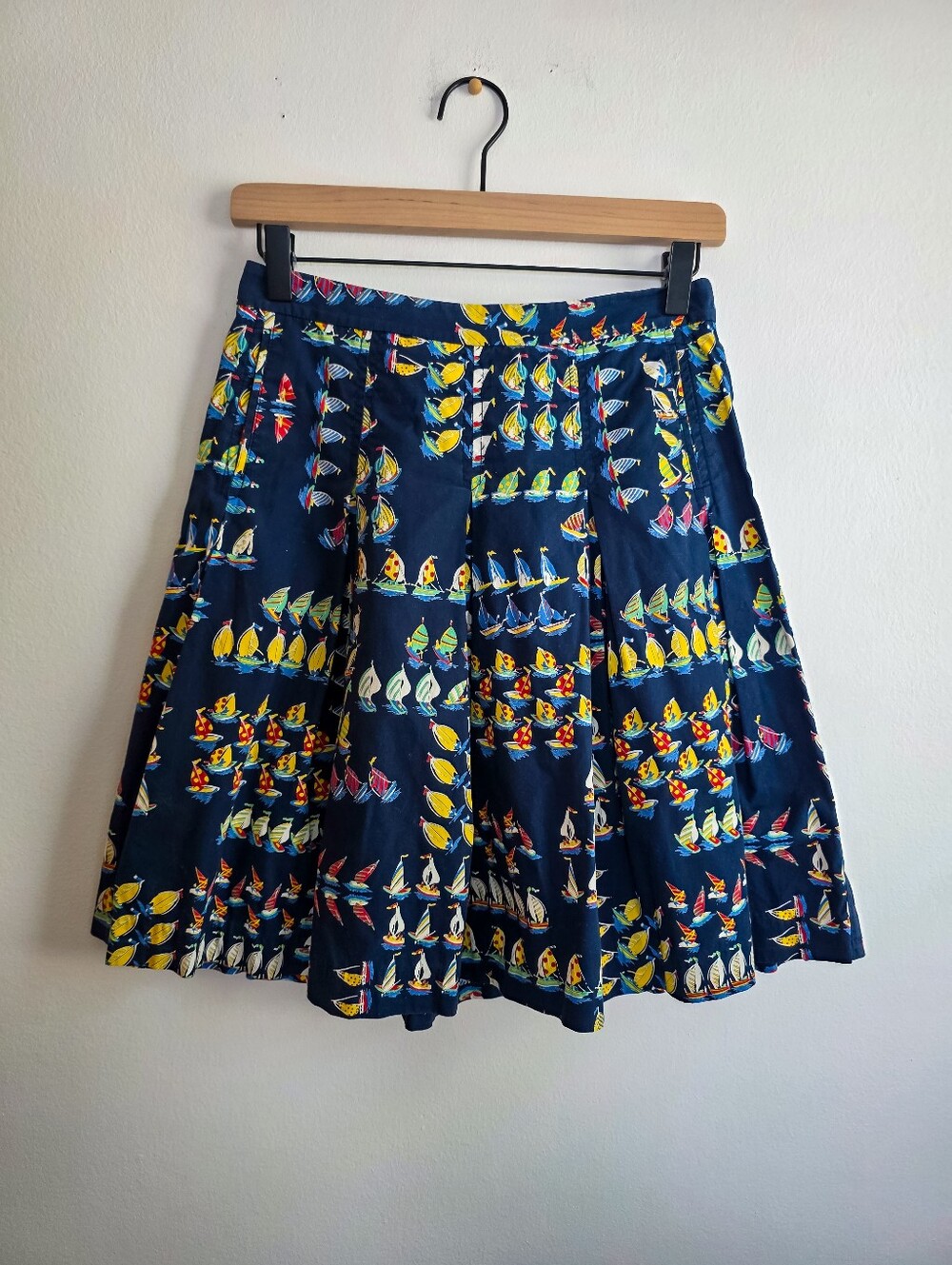 Vintage Y2K J. Crew Pleated Nautical Sailboat Skirt